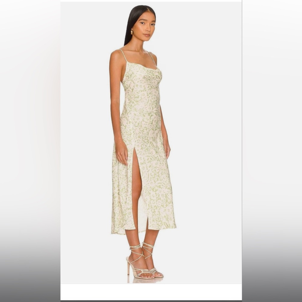 RESA Light Green Floral Midi Dress